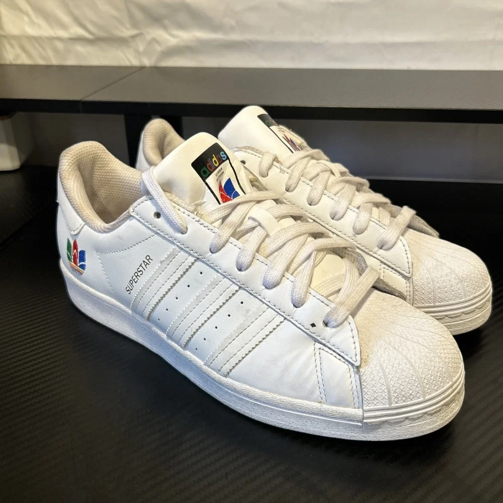 Adidas Superstar W Sneakers Shoes Trefoil‎ White Women's 9.5
